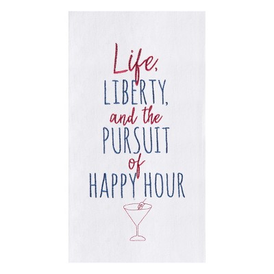 C&F Home Life, Liberty & The Pursuit of Happy Hour Flour Sack Cotton Kitchen Towel