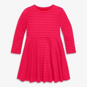 Primary Kids Long Sleeve Twirly Dress in Mini Stripe - 1 of 1