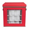 Northlight 12" Red Christmas Ornament Storage Bag with Removable Dividers - 4 of 4