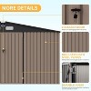 Acekool 10x12 FT Metal Outdoor Storage Shed, Lockable Doors, Windows, Sloped Roof, Warm Gray, for Garden Patio Lawn - 3 of 4