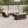 vidaXL Garden Sofa Set Brown, Cream White - 2 of 4
