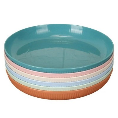 LunaLulinlk 6 Pack 9 inch Lightweight Wheat Straw Plates, Unbreakable and Reusable Plate Set