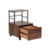 Saint Birch Bombay Mobile File Cabinet with 1-Drawer, Walnut - 3 of 4
