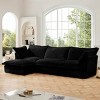 L-Shaped Cloud Couch,120" Corduroy Sectional Sofa with Convertible Ottoman,Deep Seat 3-Seater Sofa for Living Room-Baofuwish - 3 of 4
