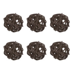 Unique Bargains Wicker Rattan Balls Decorative Orbs Vase Fillers Bowl Fillers for Christmas/DIY Crafts 30mm/1.2 Inch - 1 of 4