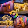 Itopfox 50ft 800 LED Icicle String Lights Multi Color Cool White 8 Lighting Modes 4 Brightness Levels Remote Timer IP65 Plug in 1 Pack - 2 of 4