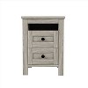 HDZNVF 2 Drawer Farmhouse Wooden Nightstand with Well proportioned Design and Sleek Lines, Antique Gray - 4 of 4