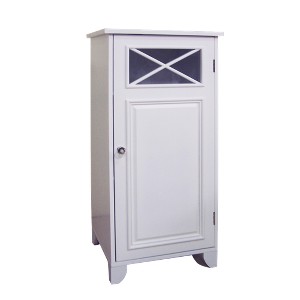 Dawson One Door Floor Cabinet White - Elegant Home Fashions: Traditional Style, Semi-Gloss Finish, Metal Hardware - 1 of 4