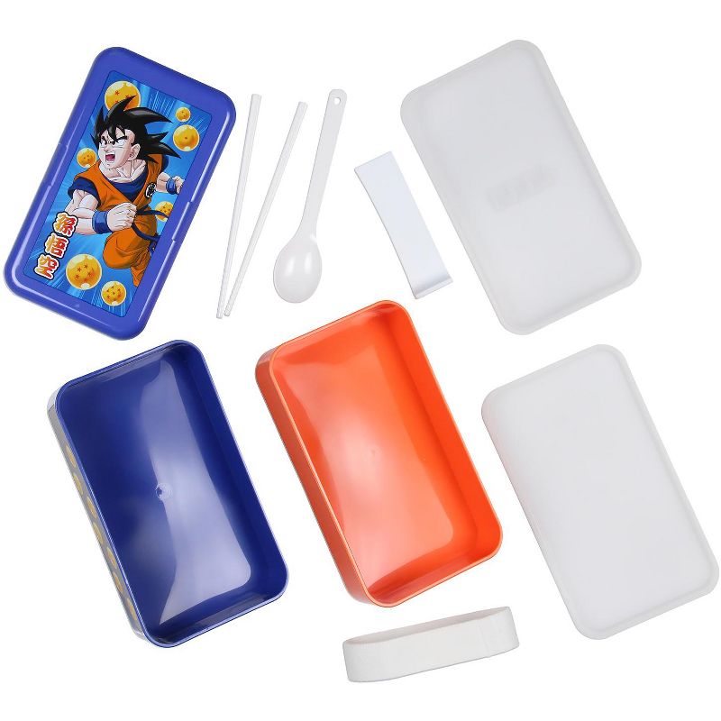 Dragon Ball Z Orange and Blue Goku Single Portion Compartment Bento Lunch Box Multicoloured, 3 of 6
