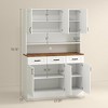 Aghana Digitals 71" White Freestanding Kitchen Pantry Cabinet with 6 Soft-Close Doors, 3 Drawers, - 3 of 4