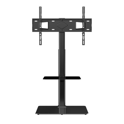 INFURNIC TV Stands and Consoles Mobile TV Stand with Swivel Mount, Height Adjustable Floor TV Stand for Living Room, Natural, 29.13"*17.13"*4.13"