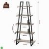 Industrial Chic 5-Tier Ladder Shelf - Narrow Corner Storage Bookcase for Living Room & Bedroom Light Gray/Dark Gray - 3 of 4
