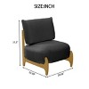 Modern Teddy Accent Chair with Soft Seat and Backrest, Solid Wood Frame, Stylish Lounge Chair for Bedroom or Living Room–The Pop Home - 3 of 4