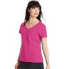 Hanes Perfect-T Women's V-Neck Cotton T-Shirt, Value 2-Pack - 2 of 4