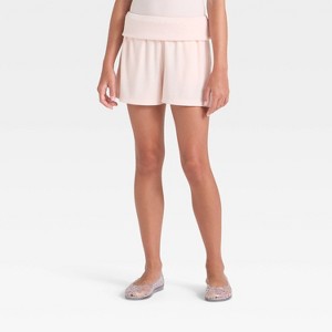 Girls' Foldover Waist Cozy Rib-Knit Shorts - art class™ - 1 of 3