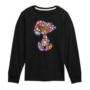 Boys' - Peanuts - Snoopy Silhouette Pattern Long Sleeve Graphic T-Shirt - 1 of 4