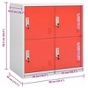 vidaXL Locker Cabinet Set of 2 Light grey and red Steel Medium - 4 of 4