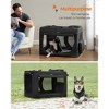 40-Inch Collapsible Soft Dog Crate, Portable Travel Kennel with 3 Doors & Safety Zippers, Water-Resistant Carrier for Car Camping Indoor, Black - 2 of 4