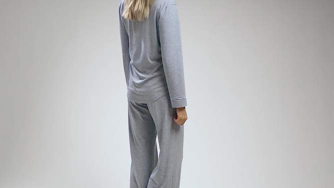 Softies Women's Ankle PJ Set with Contrast Piping, 2 of 7, play video