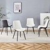 Vynxaria White and Dark Gray Dining Chair Set of Four with Minimalist Design - 2 of 4