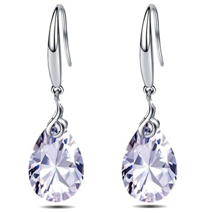 Paaaawaters 925 Sterling Silver 9x13mm Pear Shape Cubic Zirconia Drop Earrings for Women - 1 of 4