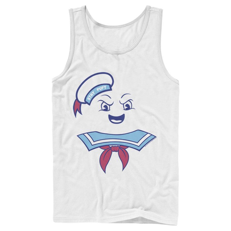 Men's Ghostbusters Stay Puft Marshmallow Man Face Tank Top, 1 of 5
