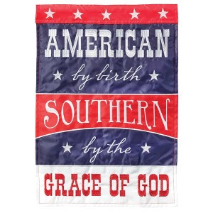 Magnolia Garden American by Birth Southern by God 29 x 42 Inch Polyester Garden Flag - 1 of 2