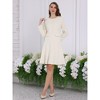 Hobemty Women's Tweed A-Line Long Sleeve Vintage Work Flare Dress - 3 of 4