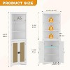 Corner Storage Cabinet with Adjustable Shelves Rattan Corner Cabinet, Freestanding Organizer for Bathroom, Kitchen or Living Room - 2 of 4