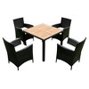 Whisen 7 Piece Outdoor Patio Wicker Dining Set with Acacia Wood Table Top - 3 of 4