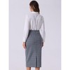 INSPIRE CHIC Women's Plaid High Waist Zipper Back Split Bodycon Midi Skirt - 3 of 4