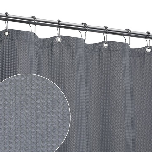 GoodGram Fabric Shower Curtain Liners With Mesh Pockets - White