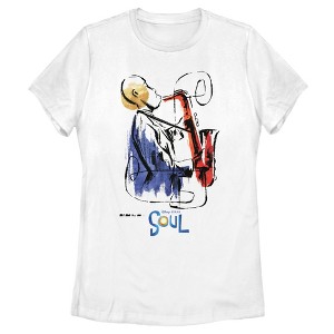 Women's Soul Watercolor Saxophonist T-Shirt - 1 of 4