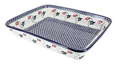 Blue Rose Polish Pottery 1110 Millena Large Rectangular Baker : Target