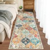 Washable Rug Vintage Floral Floor Carpet with Anti Slip Backing - 2 of 4
