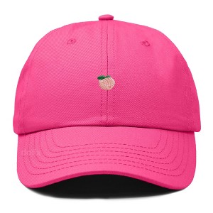 Dalix Lil Peach Embroidered Cotton Summer Cute Outdoor Baseball Cap Dad Hat Womens - 1 of 4