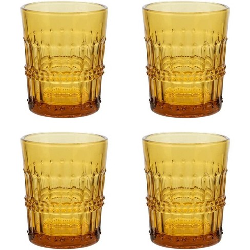 Vintage Art Deco Fluted Drinking Glasses - 11 oz Modern Kitchen Glassware  Set - Unique Vintage Art Deco Cups for Weddings, Cocktails Or Bar Ribbed