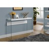 Laminate Console Table with Clear Tempered Glass Sides, Modern Accent Table for Entryway, Living Room, or Bedroom - 2 of 4