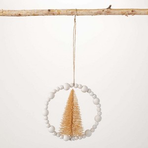 Bo-Ho Bottlebrush Ornament Natural 6.5"H Wood - 1 of 2