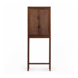 Teamson Home Hatteras Over the Toilet Cabinet with Rattan Inlay Doors and Sturdy Shelves - 1 of 4