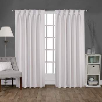 Exclusive Home Sateen Pinch Pleat Woven Blackout Back Tab Window Curtain Panel Pair