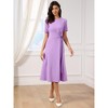 INSPIRE CHIC Women's Summer Elegant Crew Neck Tie Waist Short Sleeve Midi Dress - 4 of 4