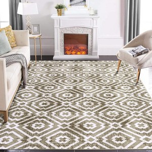 Area Rugs for Living Room Bedroom Non-Slip Machine Washable Rugs Distressed Large Area Rug Stain Resistant & Low Pile Geometric - 1 of 4