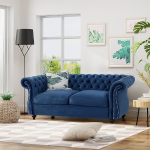 Sofa Couch, 2 Seater Sofa, Modern Sofa Couches, Upholstery Sofa, With Button-Tufted, Nailhead Design For Guest Room, Office, Apartment, Small Room - 1 of 3