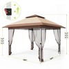 12X12 FT Pop Up Canopy Tent - Outdoor Gazebo with Mosquito Netting, Wheeled Carrying Bag, Curtains, Adjustable Height, for Patio Garden Backyard Deck - 3 of 4