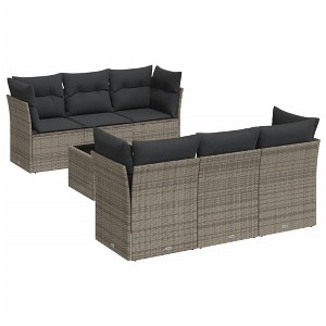 vidaXL Garden Sofa Set Grey PE Rattan Large Modular Garden Sofa Set - 1 of 4