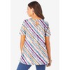Roaman's Plus Size Cotton Ultimate Swing Tee With Keyhole Back - 3 of 4