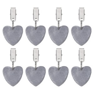 Unique Bargains Marble Heart Shape Tablecloth Weight Pendant Hooks 1.57" x 1.57" - 1 of 4