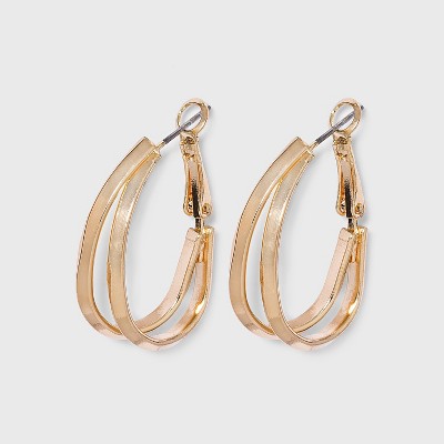 Gold Oval Hoop Earrings - A New Day™ Gold