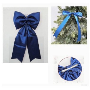 COZONY Satin Christmas Tree Topper Bow and Ribbon Bows Decorative Set - 1 of 4